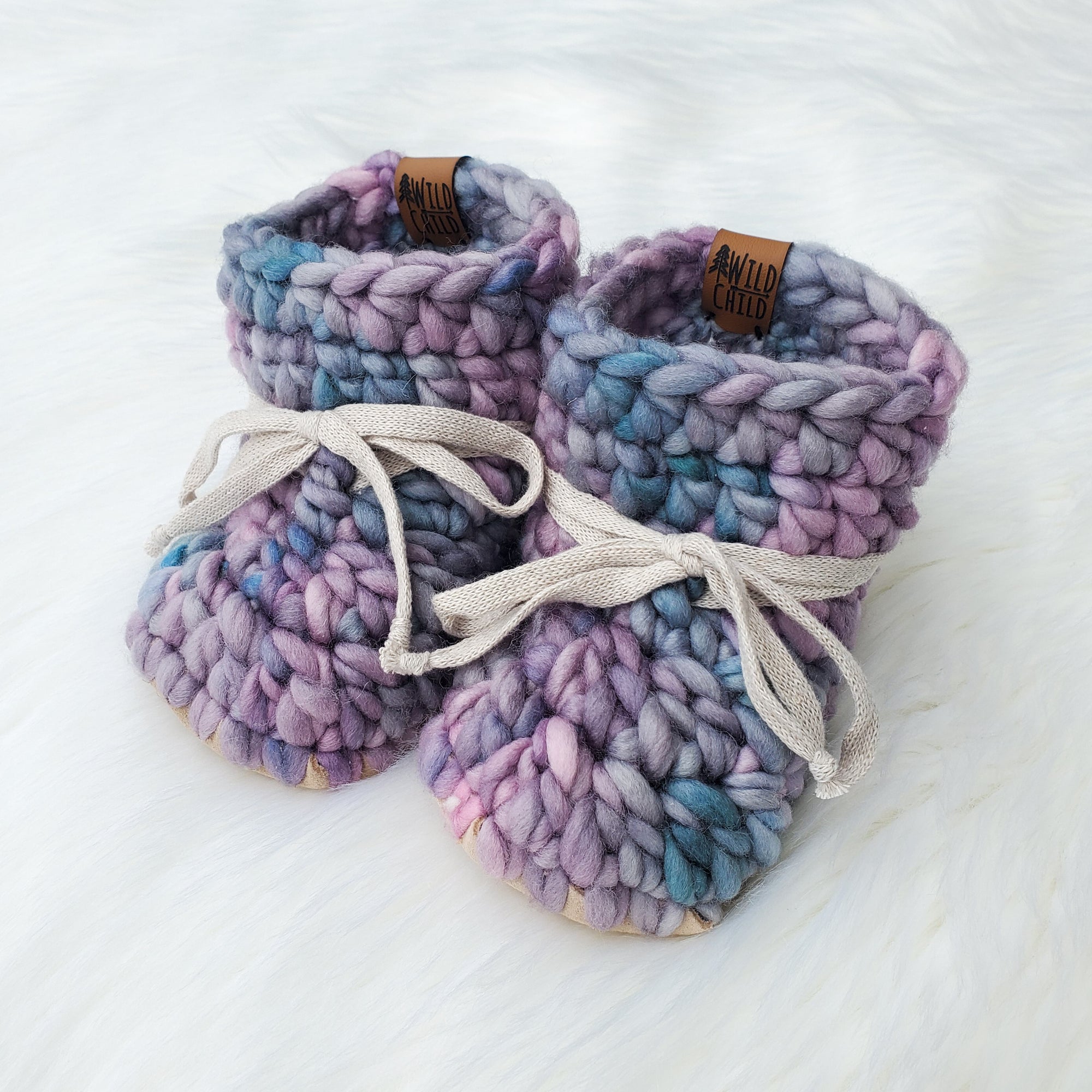 Stormy Sky - Wool Booties - Size 3